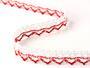 Cotton bobbin lace 75087, width 19 mm, white/red - 4/5