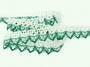 Cotton bobbin lace 75087, width 19 mm, white/light green - 4/5