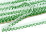 Cotton bobbin lace 75087, width 19 mm, white/grass green - 4/5