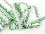 Bobbin lace No. 75087 white/grass green | 30 m - 4/5