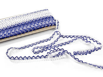 Bobbin lace No. 75087 white/blue | 30 m - 4