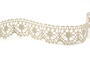 Cotton bobbin lace 75088, width 27 mm, light linen gray - 4/4