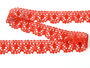 Cotton bobbin lace 75088, width 27 mm, red - 4/5
