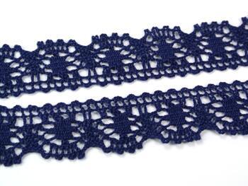 Cotton bobbin lace 75088, width 27 mm, blue - 4