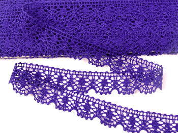Cotton bobbin lace 75088, width 27 mm, violet - 4