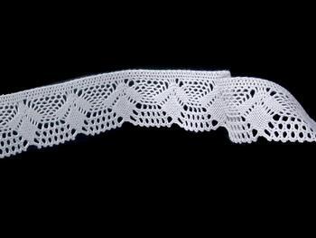 Cotton bobbin lace 75098, width 45 mm, white - 4