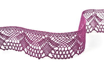 Cotton bobbin lace 75098, width 45 mm, violet - 4