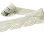 Cotton bobbin lace 75098, width 45 mm, light linen gray - 4/5
