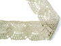 Cotton bobbin lace 75098, width 45 mm, ecru/light linen gray/highlights - 4/4