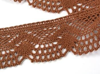 Cotton bobbin lace 75098, width 45 mm, cacao brown - 4