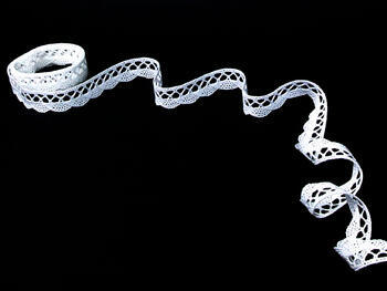 Cotton bobbin lace 75099, width 18 mm, white - 4