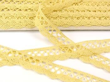 Cotton bobbin lace 75099, width 18 mm, light yellow - 4