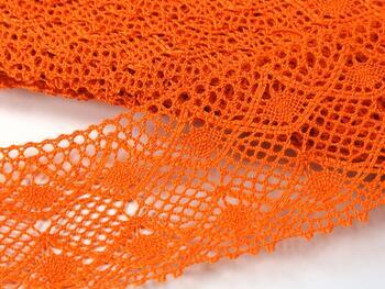 Cotton bobbin lace 75110, width 53 mm, rich orange - 4