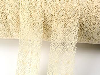 Cotton bobbin lace 75110, width 53 mm, ecru - 4