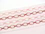 Cotton bobbin lace insert 75117, width 80 mm, white/rose/pink - 4/4