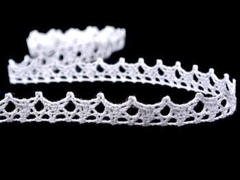 Cotton bobbin lace 75120, width 14 mm, white - 4