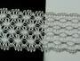 Cotton bobbin lace 75121, width 80 mm, white/dark linen gray - 4/5