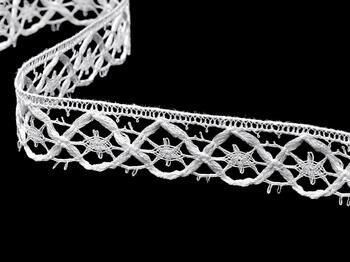 Cotton bobbin lace 75124, width 18 mm, white - 4