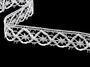 Cotton bobbin lace 75124, width 18 mm, white - 4/4