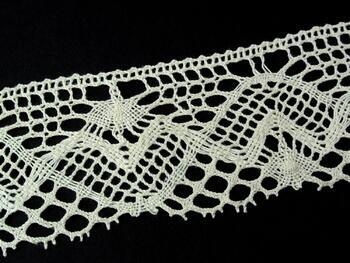 Cotton bobbin lace 75132, width 65 mm, ecru - 4