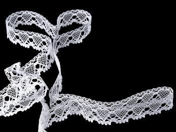 Cotton bobbin lace 75133, width 19 mm, white - 4