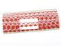Cotton bobbin lace 75133, width 19 mm, white/light red - 4/5
