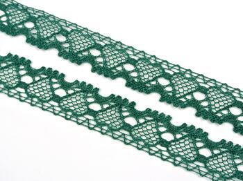 Cotton bobbin lace 75133, width 19 mm, dark green - 4