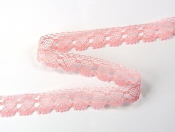 Cotton bobbin lace 75133, width 19 mm, pink - 4
