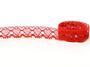 Cotton bobbin lace 75133, width 19 mm, red - 4/6