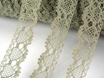 Cotton bobbin lace 75133, width 19 mm, dark linen gray - 4