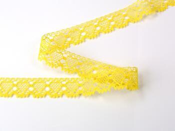 Cotton bobbin lace 75133, width 19 mm, yellow - 4
