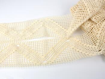 Cotton bobbin lace insert 75148, width 100 mm, ecru - 4