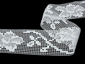 Cotton bobbin lace insert 75152, width 115 mm, white - 4