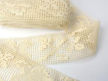 Cotton bobbin lace insert 75152, width 115 mm, ecru - 4