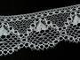 Cotton bobbin lace 75156, width 70 mm, white mercerized - 4/5