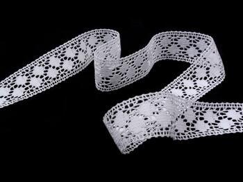 Cotton bobbin lace insert 75160, width 34 mm, white - 4