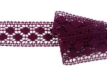 Cotton bobbin lace insert 75160, width 34 mm, violet - 4