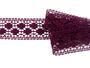 Cotton bobbin lace insert 75160, width 34 mm, violet - 4/5