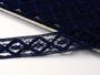 Cotton bobbin lace insert 75165, width 20 mm, dark blue - 4/4