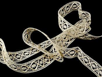 Cotton bobbin lace insert 75165, width 20 mm, ecru - 4