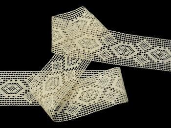 Cotton bobbin lace insert 75166, width 40 mm, ecru - 4