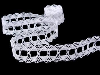 Cotton bobbin lace 75170, width 30 mm, white - 4