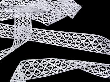 Cotton bobbin lace insert 75172, width 38 mm, white - 4