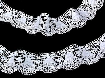 Cotton bobbin lace 75176, width 42 mm, white - 4