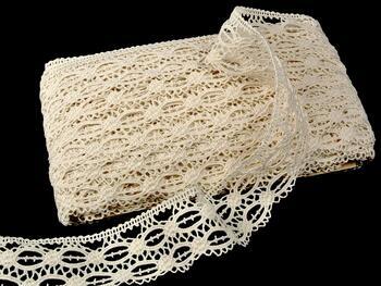 Cotton bobbin lace 75178, width 52 mm, ecru - 4
