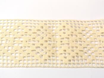 Cotton bobbin lace insert 75180, width 81 mm, ecru - 4
