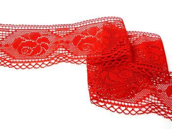 Cotton bobbin lace 75183, width 96 mm, red - 4