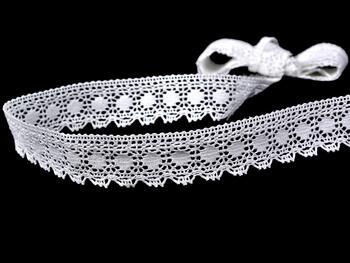 Cotton bobbin lace 75184, width 25 mm, white - 4