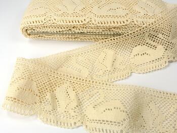Cotton bobbin lace 75185, width 80 mm, ecru - 4