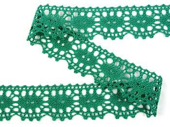 Cotton bobbin lace 75187, width 32 mm, light green - 4